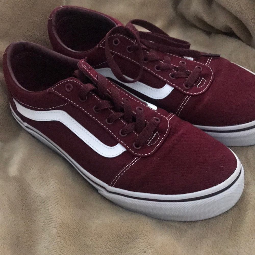 Burgundy Low Top Vans